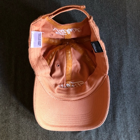 Titleist Peachy Orange Golf Hat with Pink Ribbon Breast Cancer Awareness - Picture 8 of 12